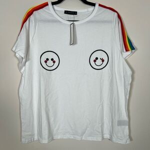 NWT Soncy Pride Rainbow Short Sleeve Smiley Tee 2x